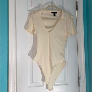 Cream vneck bodysuit